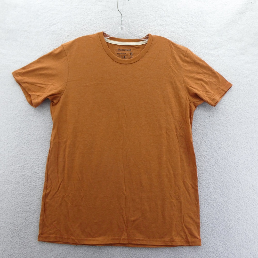 Homefield‎ Shirt Womens Extra Large Orange Short Sleeve Cotton Blend Crew Neck